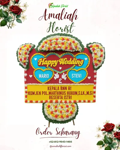 Karangan Papan Bunga Pernikahan di Mentaraman